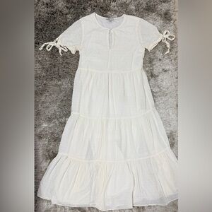 Madewell Cream Textured Dress